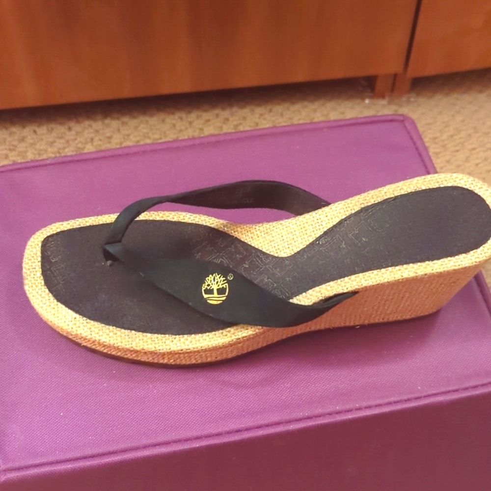 Timberland leather wedge flipflops